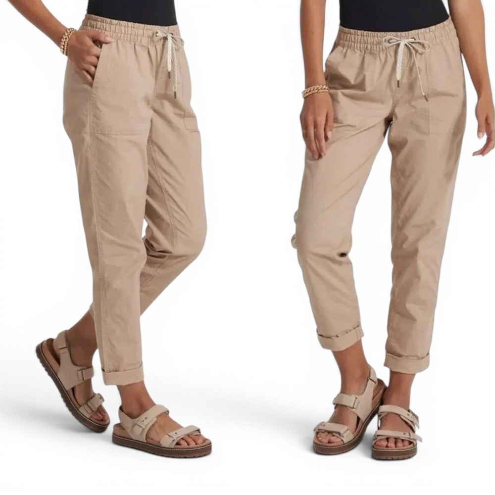 Vuori Vintage Ripstop Pants Womens M Coconut Pink Organic Cotton Stretch Jogger